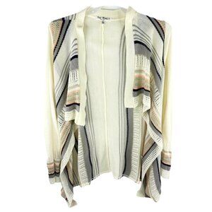 Stripe Cream Cardigan Size: L